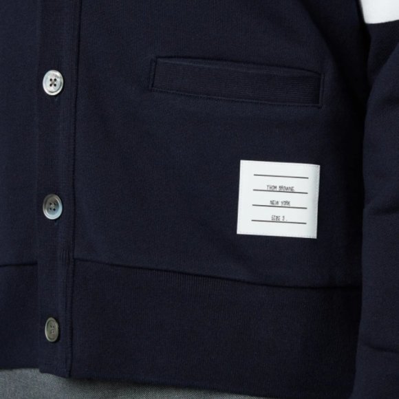 Engineered 4-Bar Stripe Loopback Cardigan